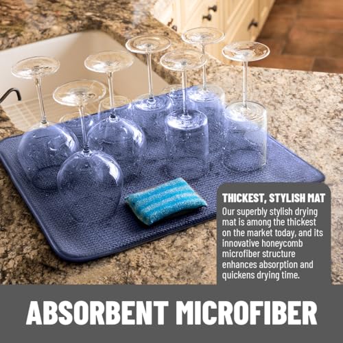 Dish Drying Mat (Navy / 16" x 18")
