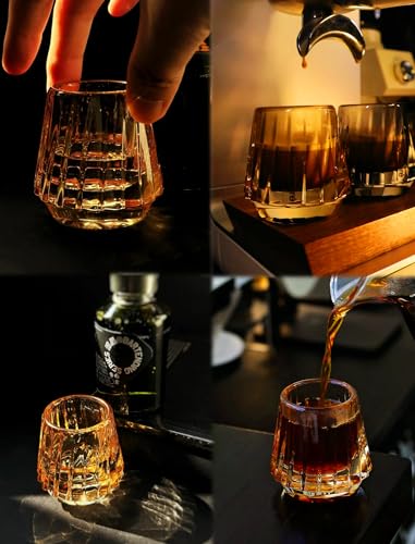 KissCup Crystal Espresso Cup Set of 2 (Amber Glow Set of 2)