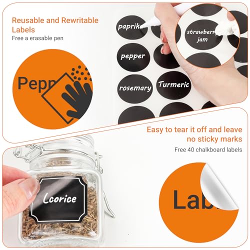 24 Pack 4 oz Mini Square Spice Jars with Airtight Hinged Lid (24 Pack)