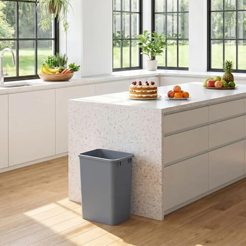 Lightweight and Durable Slim Trash Can (Grey / 2PACK)
