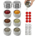 Magnetic Spice Rack with 2 Metal Plates & 8 Magnetic Spice Jars