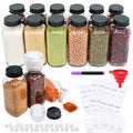 15 Pack 8oz Glass Spice Jars with Grinders