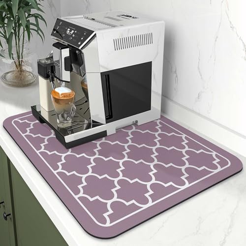 Dish Drying Mat Absorbent Dish Drying Mats for Kitchen Counter 15"x 18" (Stylish Purple / 18" x 15")