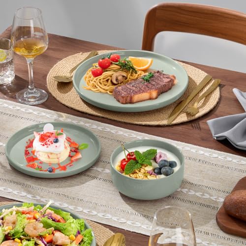 Plates and Bowls Sets (Sage Green / Service for 4)