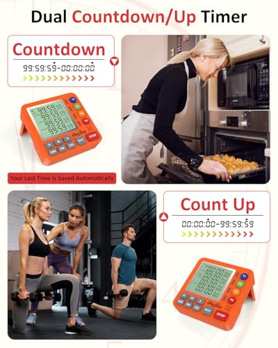 Digital Kitchen Timer with 4 Channel (Orange)