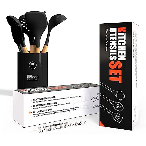 Silicone Cooking Utensils Set (Black)