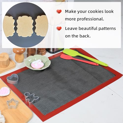 Perforated Silicone Baking Mat for Two (Black Background with Red Trim / 19.7"L x 13.6"W)