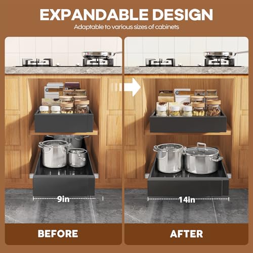 4 Pack Expandable (Black / 21"D x 9"-14"W(4Pack))