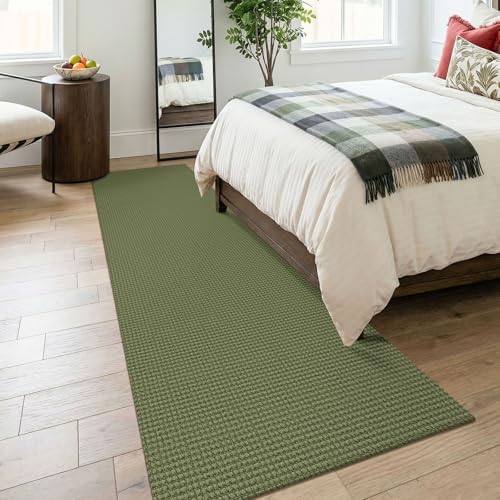 Cotton Runners for Hallway 3x8 (Olive Green/Earthy Green / 3' x 8' (Runner))