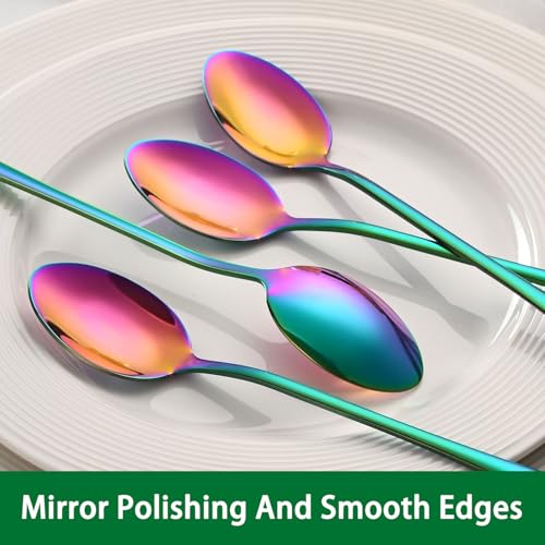 7.5 Inches Rainbow Stainless Steel Ice Tea Spoon (Rainbow / 7.5 Inch)
