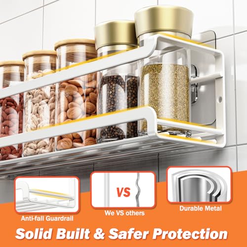 Spice Rack Wall Mounted 4 Pack (4Pack / White)