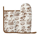 Aesthetics Mushroom Silicone Oven Mitts Pan Mats Set of 2 (Black2)