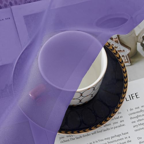 Sheer Purple Tier Curtains 24 Inch Length (Purple / 42"W x 24"L (Pack of 2))