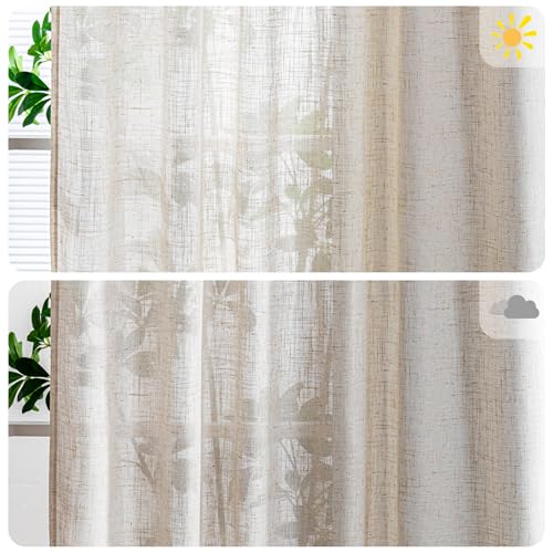 Linen Curtains 95 Inches Long for Sliding Glass Door (100"W x 95"L (Pack of 1) / Linen)