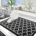 Dish Drying Mat Absorbent Dish Drying Mats for Kitchen Counter 18"x 28" (Stylish Black / 28" x 18")