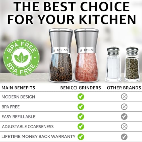 Manual Salt and Pepper Grinder Set of 2