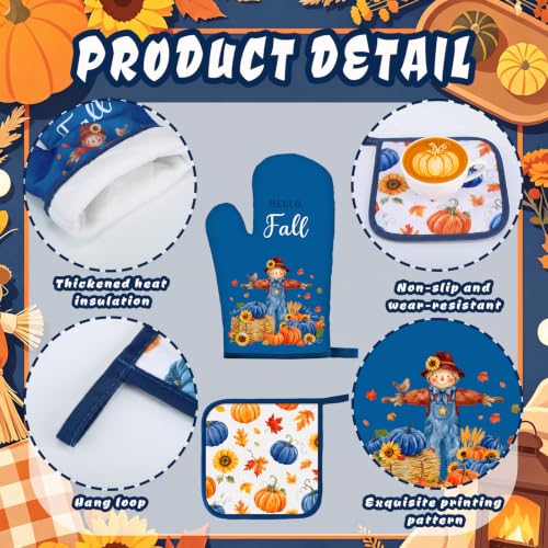 10 Pcs Fall Kitchen Decor Blue Pumpkin Kitchen Accessories Set (Navy Blue / Fall)