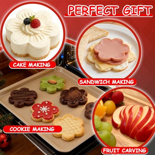 Flower Cookie Cutter Set Pack of 5 Stainless Steel Sandwich Cutter (C-Flower)