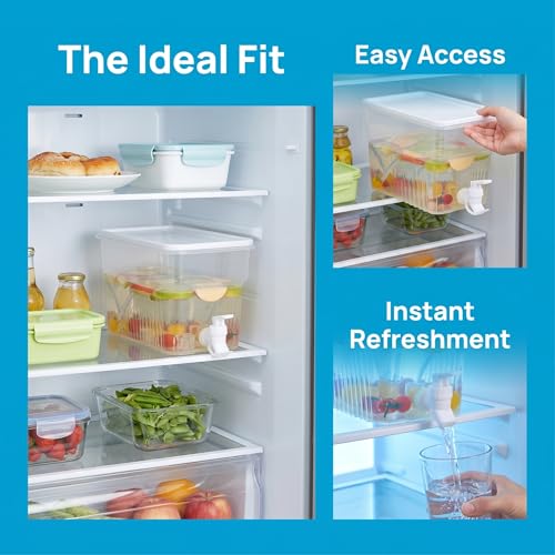 2 Pack 1.3 Gallon Fridge Drink Dispenser with Spigot