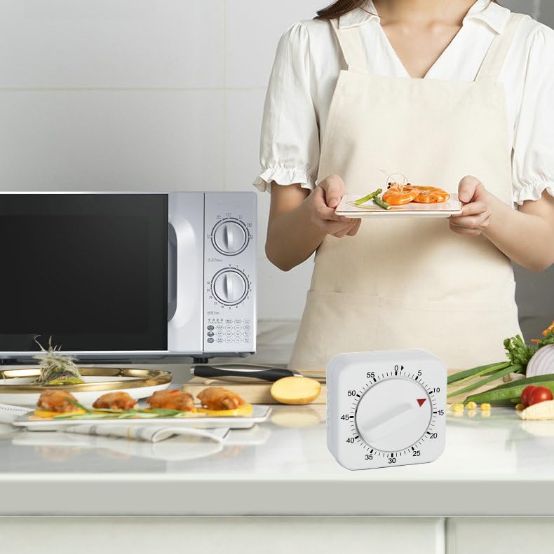 Square 60 Minute Mechanical Kitchen Timer (2 Pack)