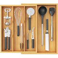 Bamboo Utensil Organizer for Kitchen Drawer (Natural / 11.9~21.7'' W x 15.75'' D)