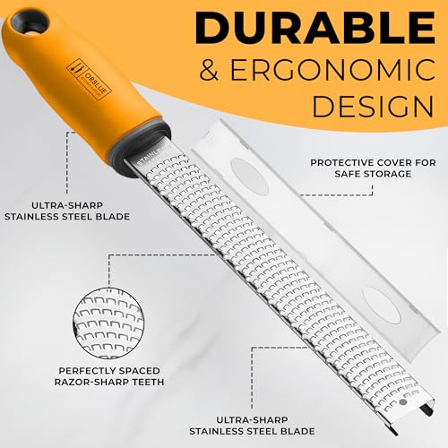 Lemon Zester & Cheese Grater (Apricot Orange)