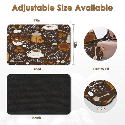 Coffee Mat for Countertops (Tea Coffee Retro Vintage Cafe)