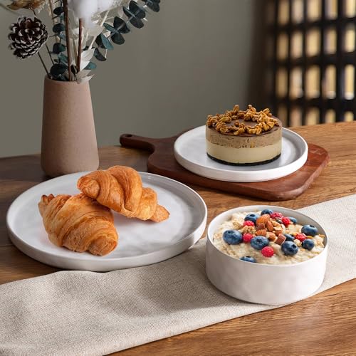 12 Pieces Stoneware Dinnerware Set (12-Piece / Polar White)