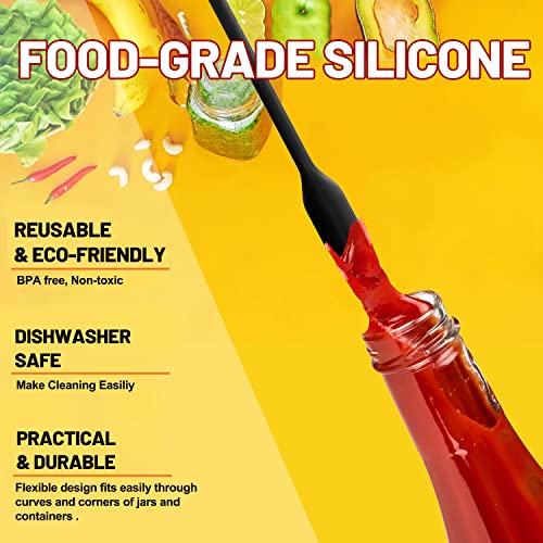 Heat Resistant Silicone Spatula Set of 8 (Essential Spatula Set / 8 Pcs Spatulas (Black))