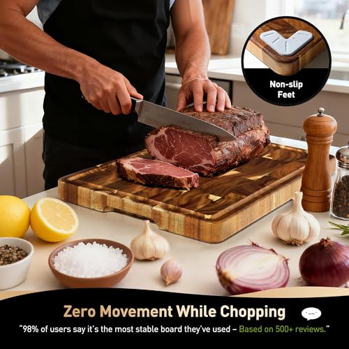 End Grain Cutting Board Set of 2 with Non (Set of 2)