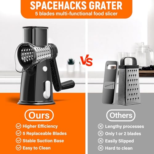 Rotary Cheese Grater Hand Crank (Black)