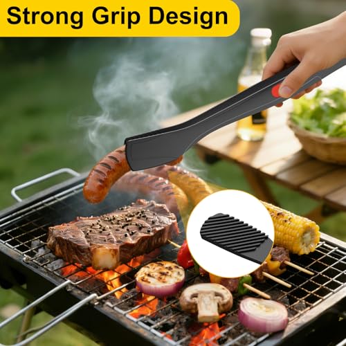 Silicone Kitchen Tongs for Cooking (Black)