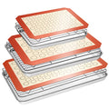 Baking Sheet Tray Cooling Rack with Silicone Baking Mat Set (Red)
