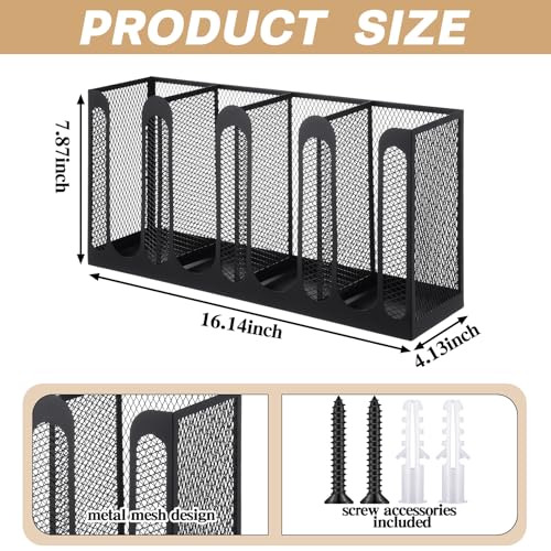 Cup Lid Holder (4 Compartments / Metal / 16.1 x 4.1 x 8 Inch)