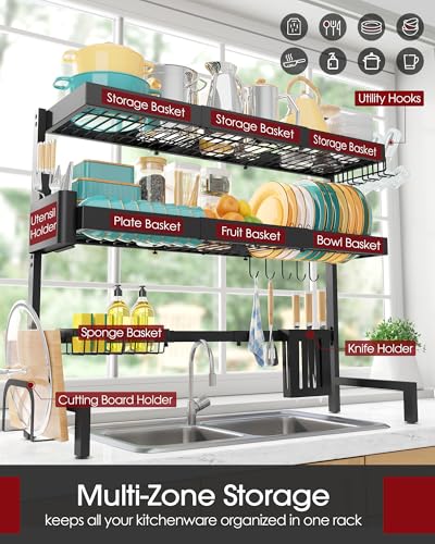 3 Tier Dish Drying Rack Over The Sink (Black / XXX-Large (3 Tier))