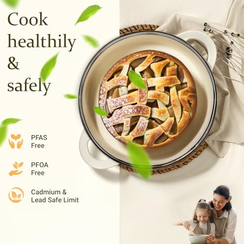 Enameled Cast Iron Dutch Oven (7 Quart / Cream white)