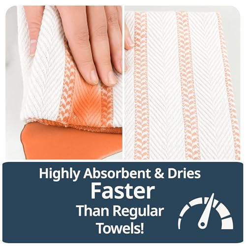 Kitchen Dish Towels 100% Cotton Soft & Durable 4 Pack (18"x28" - 4 Pack / 10: Coral)