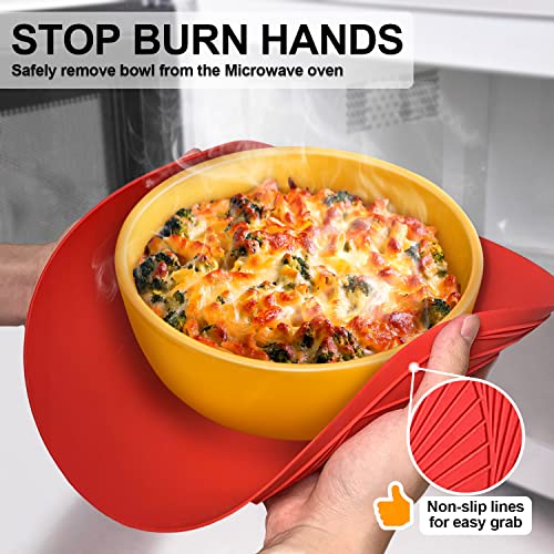12 10 Inch Silicone Microwave Mats (10+12in, 2 Red Microwave Mat)