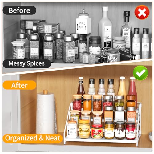 Spice Rack Organizer for Cabinet (White / 1Pack)