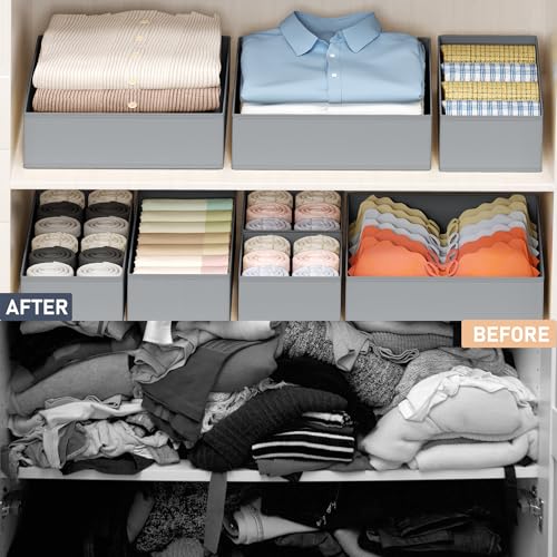 Drawer Organizer Clothes (Gray / 16 Pack)