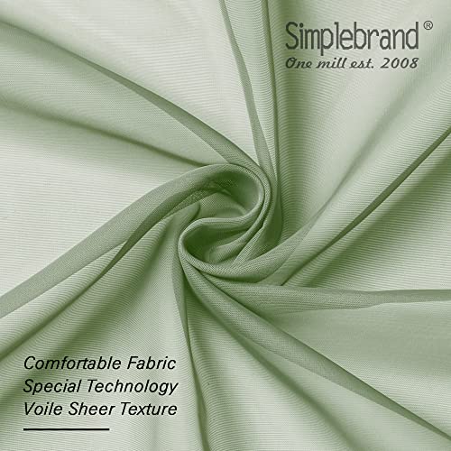 Sage Sheer Curtains 96 Inches Long (Sage Green / 42"W x 96"L (Pack of 2))
