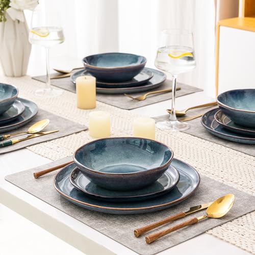 Ceramic Dinnerware Sets for 6 (Ceylon Blue / Service for 6(18Pcs))