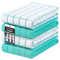 Large Premium Cotton Kitchen Towels 16"x 28" (Aqua / 16" X 28" - 4 Pack)