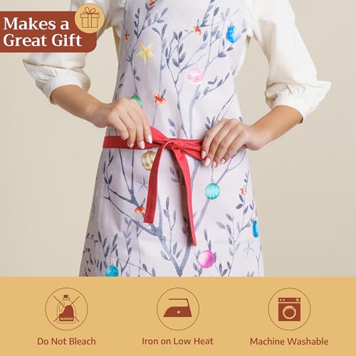 Aprons for women with Pocket 100% Cotton Pack of 1 (172 - Fairy Christmas)