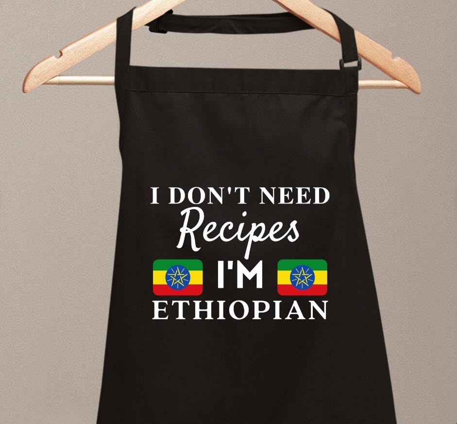 I Don't Need Recipes I'M Ethiopian Aprons Cooking Baking Novelty Chef Kitchen BBQ Decor Color (Ethiopian / 27" L x 22" W)