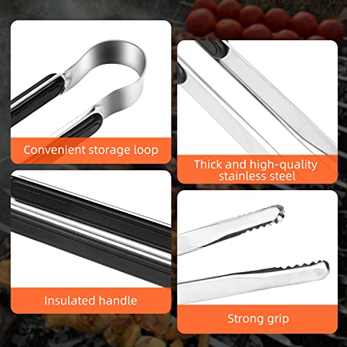 4 Pack Premium Stainless Steel Kitchen Tongs (10inch)