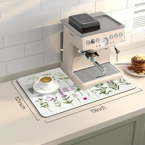 Kitchen Mat Coffee Mat 12"x19" (2-Row Flower / 19" x 12")