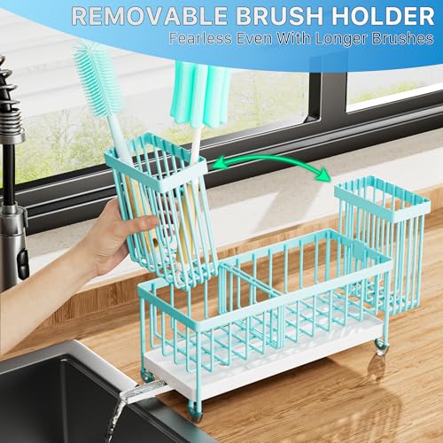 Sponge Holder for Kitchen Sink (Turquoise - 9.25″)