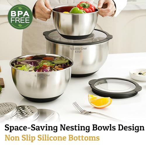 Mixing Bowls with Lids Set (Black)