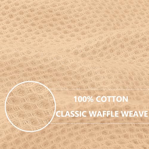 100% Cotton Waffle Weave Kitchen Dish Cloths 8 (Apricot / 12 X 12 - 8 Pack)